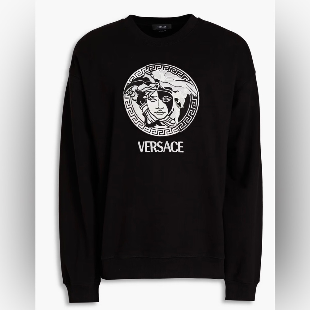 Versace embroidered Medusa Logo Cotton Jersey Sweatshirt 💎 - Picture 2 of 11
